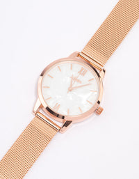 Rose Gold Mesh Watch - link has visual effect only