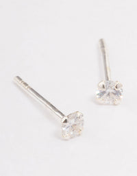 Sterling Silver Baby Cubic Zirconia Stud Earrings - link has visual effect only