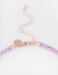 Rose Gold Twisted Cord Pearly Flower Necklace - link has visual effect only