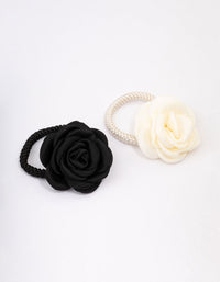 Fabric Petal Flower Hair Tie Pack - link has visual effect only