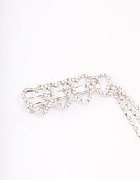 Rhodium Heart Diamante Cupchain Hair Clip - link has visual effect only