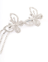 Silver Double Diamante Butterfly Hair Clip - link has visual effect only