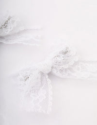 White Lace Hair Bow Pack - link has visual effect only