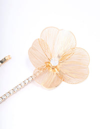 Gold Flower & Diamante Hair Clips 2-Pack - link has visual effect only