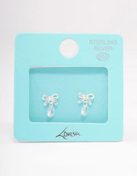 Sterling Silver Bow & Pear Drop Earrings - link has visual effect only