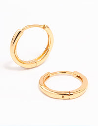 Gold Plated Sterling Silver Huggie Earrings 14mm - link has visual effect only