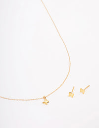 Gold Plated Sterling Silver Butterfly Jewellery Set - link has visual effect only