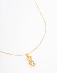 Gold Plated Bear Ball Short Necklace - link has visual effect only