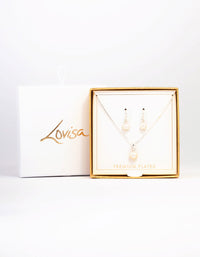 Silver Freshwater Pearl Jewellery Set - link has visual effect only