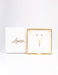 Gold Plated Cross Jewellery Set - link has visual effect only