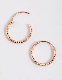 Rose Gold Plated Sterling Silver Diagonal Hoop Earrings 12mm - link has visual effect only