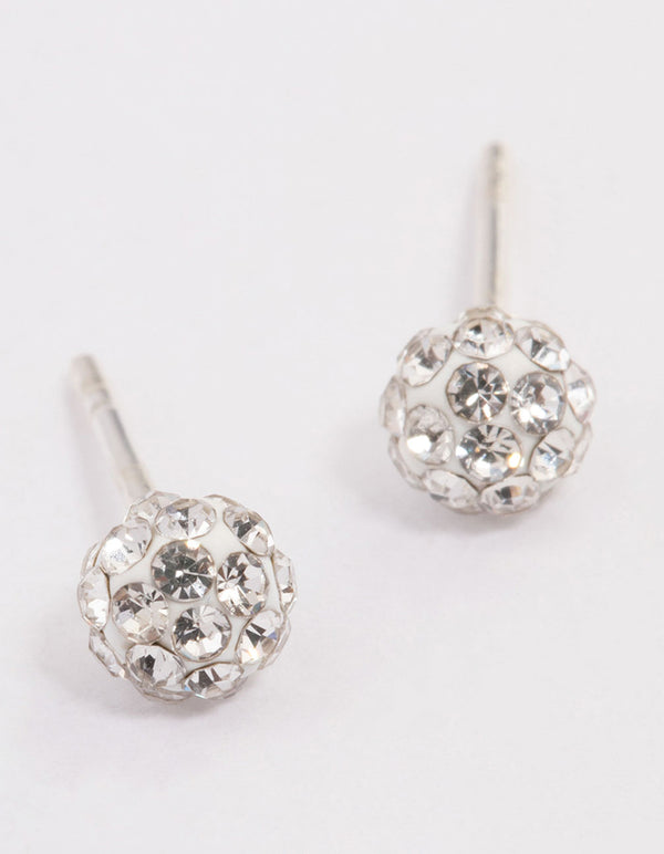 Sterling Silver Fireball Stud Earrings