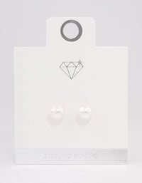 Sterling Silver Pearl Stud Earrings 10mm - link has visual effect only