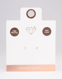 Rose Gold Plated Sterling Silver Baby Cubic Zirconia Stud Earrings - link has visual effect only