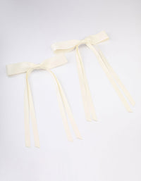 Cream Fabric Wide Skinny Hair Bow Pack - link has visual effect only