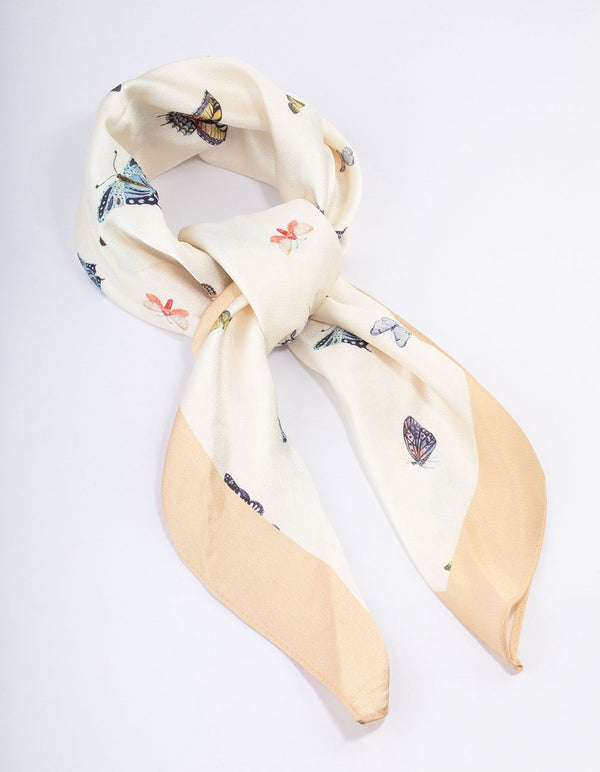 Fabric Yellow Butterfly Printed Scarf