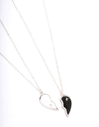 Silver Yin & Yang Heart Necklace Pack - link has visual effect only