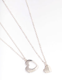 Silver 'Mumma' Script Mini Heart Necklace Pack - link has visual effect only