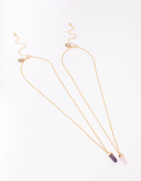 Gold Semi-Precious Mini Shard Necklace Pack - link has visual effect only