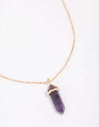 Gold Amethyst Pendant Necklace - link has visual effect only