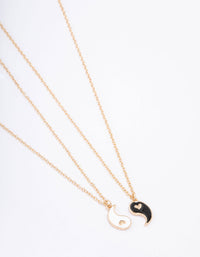 Gold Heart Yin & Yang Necklace Pack - link has visual effect only