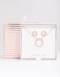 Gold Diamante Open Circle Jewellery Set - link has visual effect only