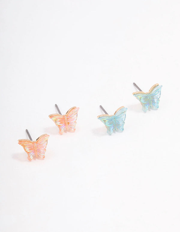 Gold Holographic Butterfly Earring Pack