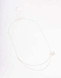 Silver Double Chain Butterfly Necklace - link has visual effect only