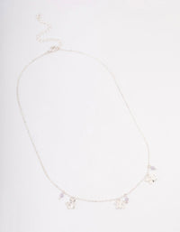 Silver Butterfly Beaded Droplet Necklace - link has visual effect only