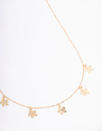 Gold Clean Flower Droplet Necklace - link has visual effect only