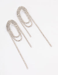 Silver Diamante Loop Drop Earrings - link has visual effect only