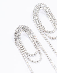 Silver Diamante Loop Drop Earrings - link has visual effect only