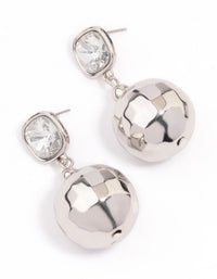 Silver Diamante & Disco Ball Drop Earrings - link has visual effect only