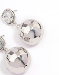 Silver Diamante & Disco Ball Drop Earrings - link has visual effect only