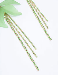 Green Leaf Petal Cup Chain Drop Earrings - link has visual effect only