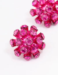 Pink Diamante Flower Stud Earrings - link has visual effect only