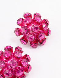 Pink Diamante Flower Stud Earrings - link has visual effect only