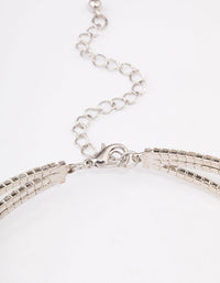 Silver Interlaced Mixed Diamante Choker - link has visual effect only