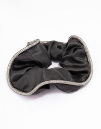 Black Fabric Diamante Hair Scrunchie - link has visual effect only