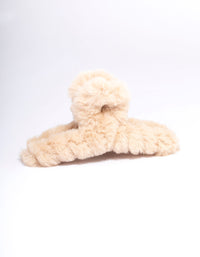 Neutral Faux Fur Hair Claw Clip - link has visual effect only