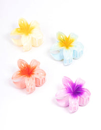 Mini Tropical Flower Hair Claw 4-Pack - link has visual effect only