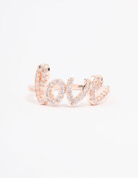 Rose Gold Plated Love Script Ring - link has visual effect only