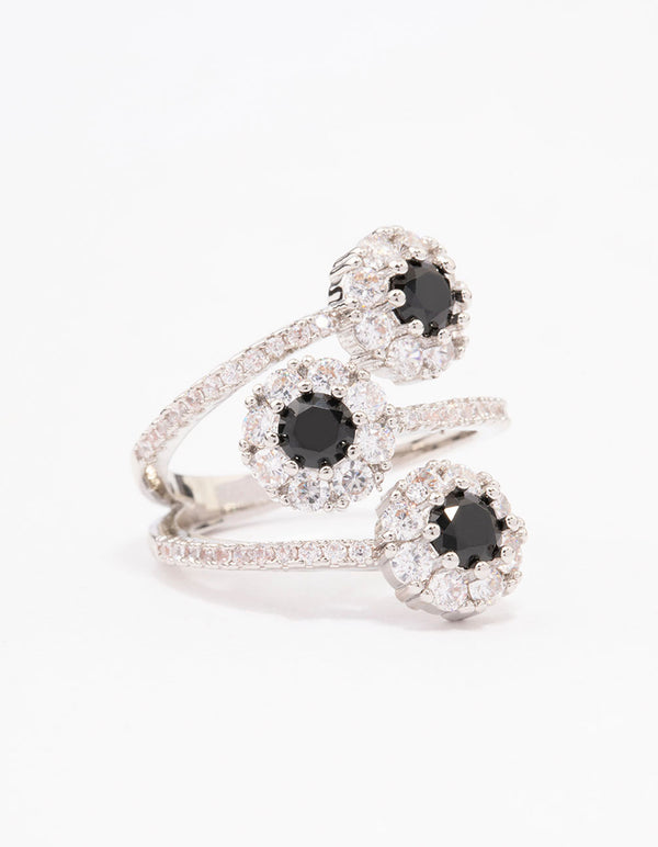 Black Round Triple Tier Ring