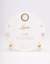 Gold Plated Tapered Hoop Earrings 3-Pack - link has visual effect only