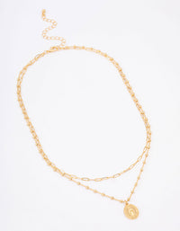 Gold Plated Layered Coin Necklace - link has visual effect only