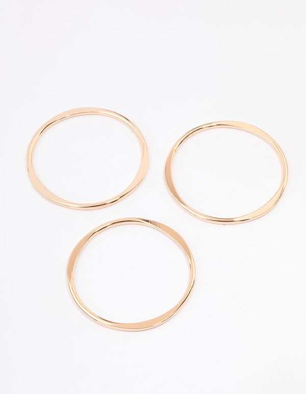 Gold Smooth Organic Bangle 3-Pack