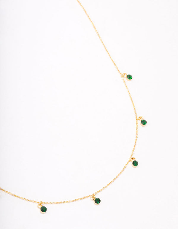 Gold Plated Mini Diamante Necklace