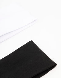 Black & White Stretchy Fabric Headband Pack - link has visual effect only