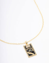 Gold Plated The Magician Tarot Card Pendant Necklace - link has visual effect only