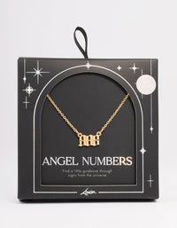 Gold Plated Cubic Zirconia 888 Angel Number Pendant Necklace - link has visual effect only